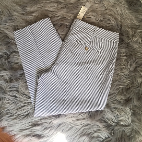 Talbots Signature Seersucker Striped Pants - Picture 2 of 7